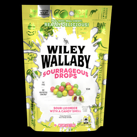 Wiley Wallaby Sourrageous Sour Licorice Beans; 6 Ounces; 12 Per Case