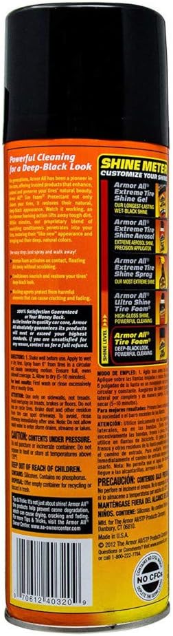 Armor All Tire Foam Automotive Protectant Foam 20 OZ