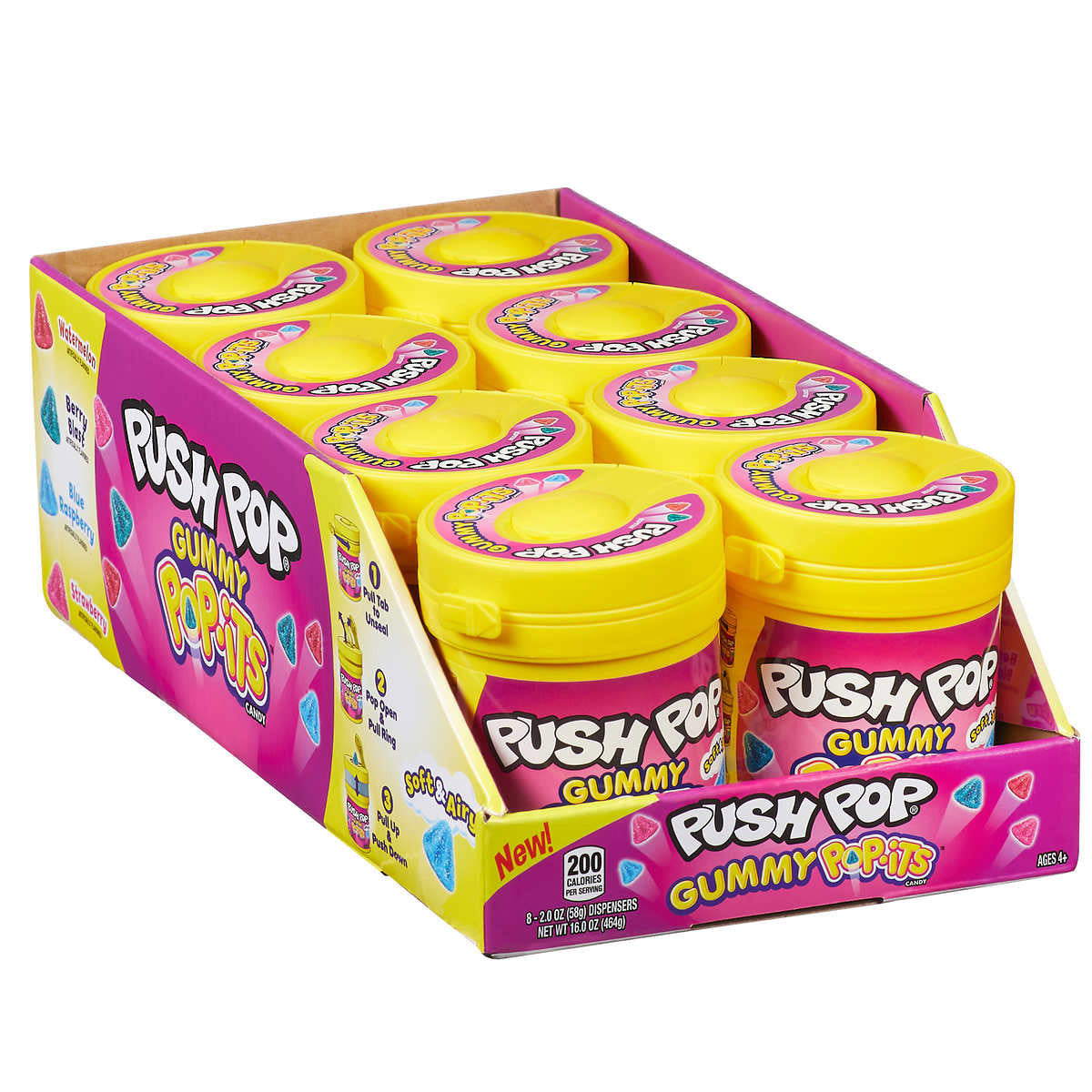 Push Pops Gummy Pop-Its Count Goods 16/8 Ct; 2 Ounce; 8 Per Box; 16 Per Case