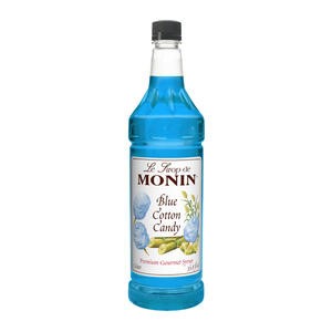 Monin Blue Cotton Candy Syrup; 1 Liter; 4 Per Case - High Mart Wholesale