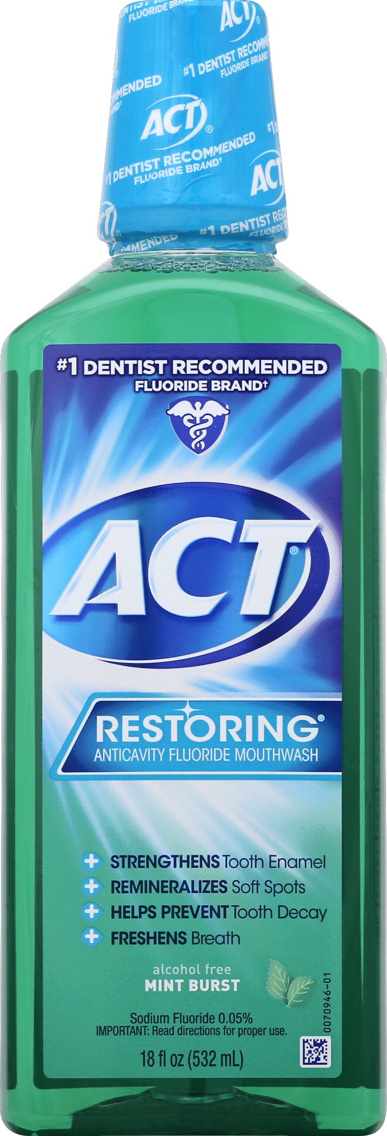 Act Restoring Mint Burst Mouthwash Ounces; 18 Fluid Ounce; 6 Per Box; 4 Per Case