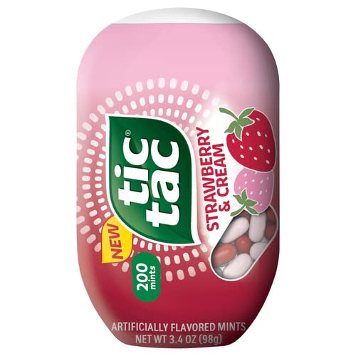 Tic Tac Fresh Breath Mints; Strawberry & Cream; Hard Candy Mints; 3.4 Ozx8x6 Bottle Pack; 3.4 Ounce; 8 Per Box; 6 Per Case - High Mart Wholesale