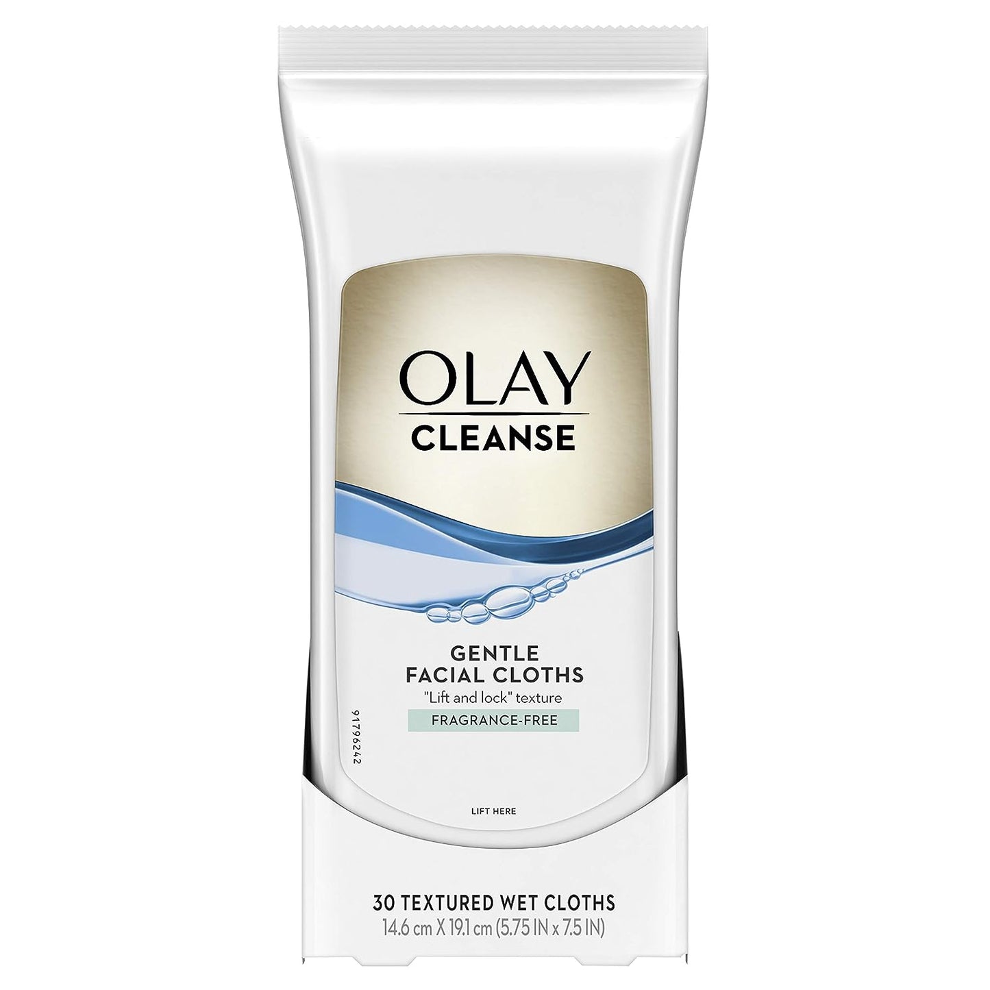 OLAY Wet Cleansing Cloths Gentle Clean, Sensitive Fragrance-Free 30 Count