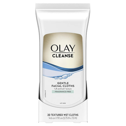 OLAY Wet Cleansing Cloths Gentle Clean, Sensitive Fragrance-Free 30 Count