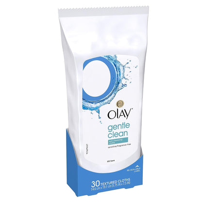 OLAY Wet Cleansing Cloths Gentle Clean, Sensitive Fragrance-Free 30 Count