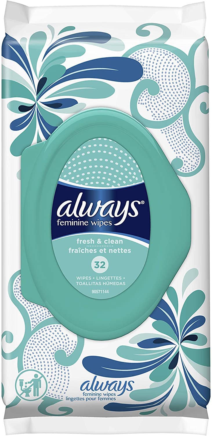 Always Feminine Wipes  Fresh and Clean Scent  32 Count