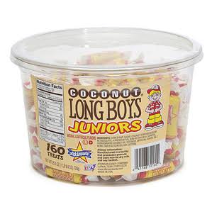 Long Boys Candy Junior Coconut; 160 Piece; 12 Per Case