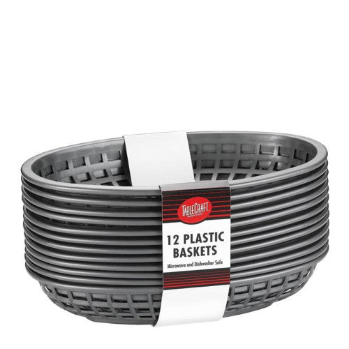 Tablecraft Classic Oval Black Basket 9X6; 12 Count; 3 Per Case - High Mart Wholesale