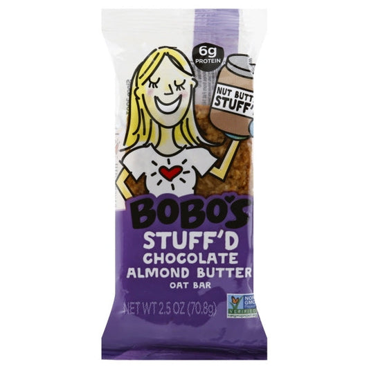 Bobo's Oat Bars Gluten Free; Vegan Chocolate Almond Butter Filled Bar; 2.5 Ounces; 12 Per Box; 4 Per Case - High Mart Wholesale