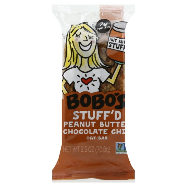 Bobo's Oat Bars Gluten Free; Vegan Chocolate Chip Peanut Butter Filled Bar; 2.5 Ounces; 12 Per Box; 4 Per Case - High Mart Wholesale