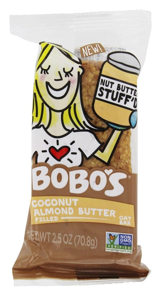 Bobo's Oat Bars Gluten Free; Vegan Coconut Almond Butter Filled Bar; 2.5 Ounces; 12 Per Box; 4 Per Case - High Mart Wholesale