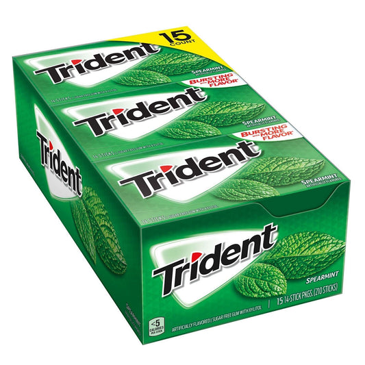 Trident Gum Spearmint; 210 Count; 15 Per Case