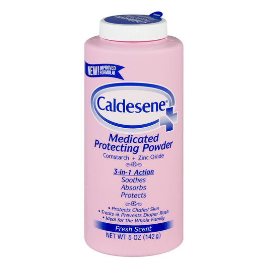 Caldesene Medicated Protecting Body Powder with Zinc Oxide and Cornstarch, Talc Free, 5 Oz