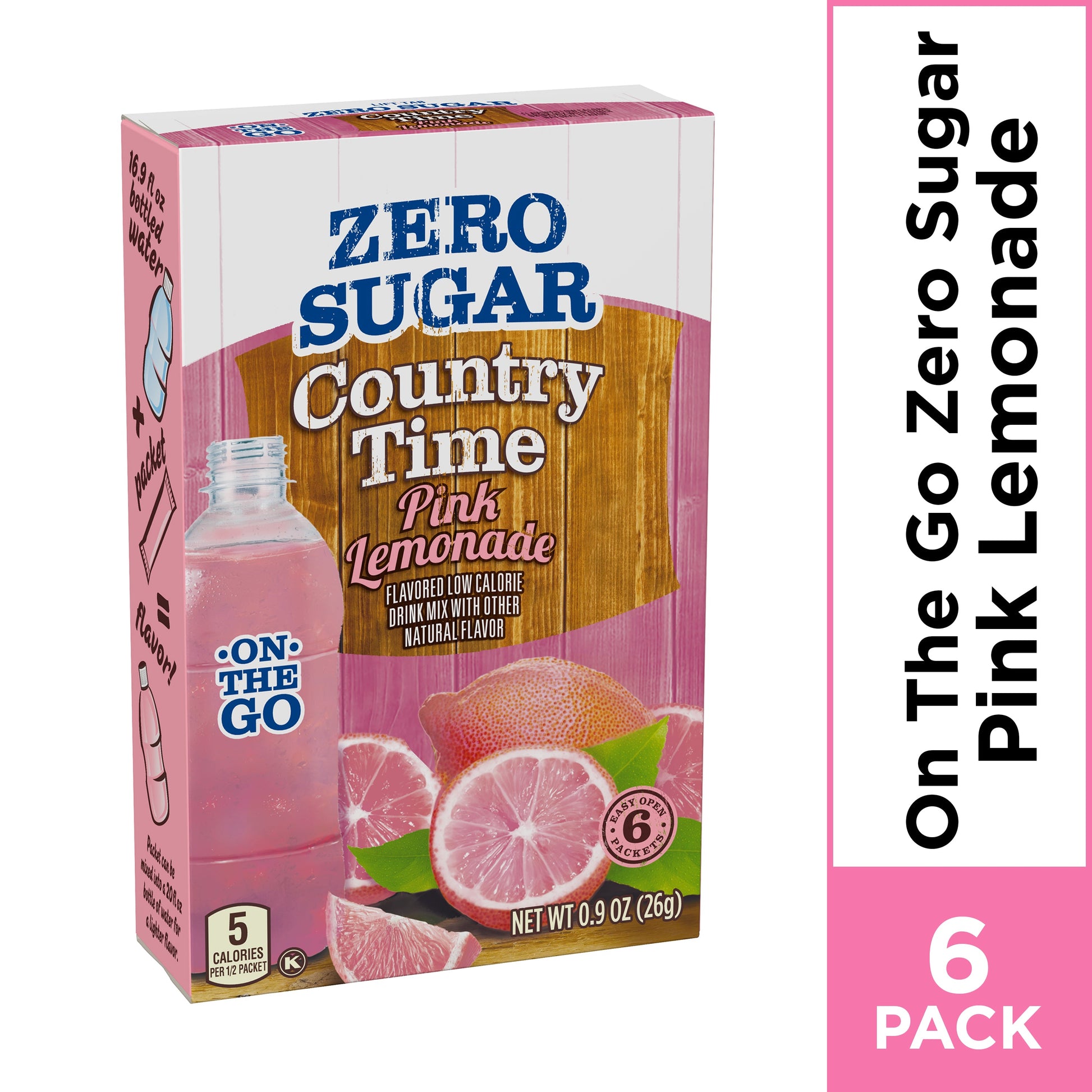 Country Time On The Go Powdered Soft Drink Pink Lemonade Sugar Free; 0.9 Ounces; 12 Per Case - High Mart Wholesale