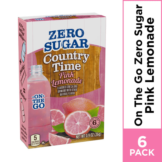 Country Time On The Go Powdered Soft Drink Pink Lemonade Sugar Free; 0.9 Ounces; 12 Per Case - High Mart Wholesale