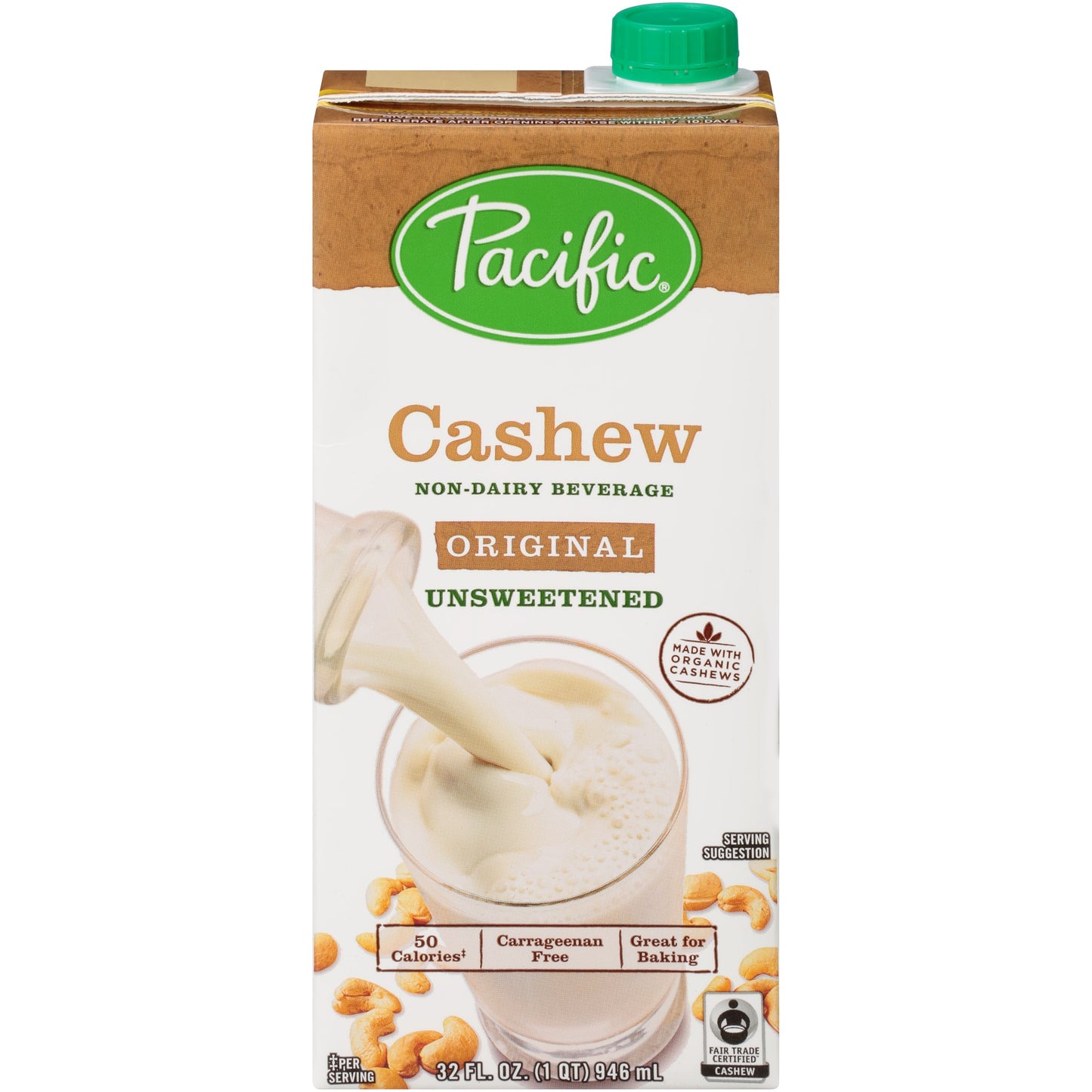 Pacific Foods Organic Cashew Unsweetened Original; 32 Fluid Ounces; 6 Per Case - High Mart Wholesale