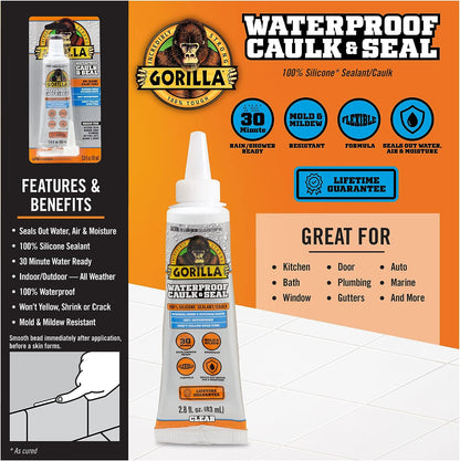 Gorilla Glue Silicone Sealant  2.8oz. Clear