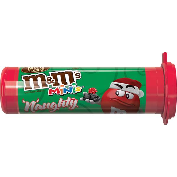 M&M's Milk Chocolate Minitube Naughty & Nice Christmas; 1.08 Ounces; 24 Per Box; 6 Per Case