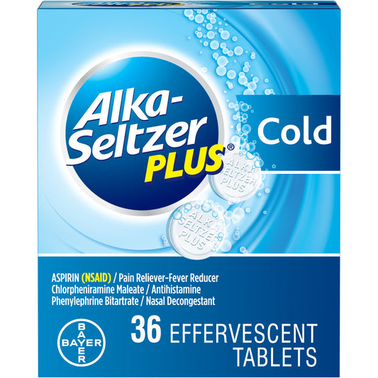 Alka-Seltzer Cold Medicine Plus 36 Count; 36 Piece; 3 Per Box; 10 Per Case