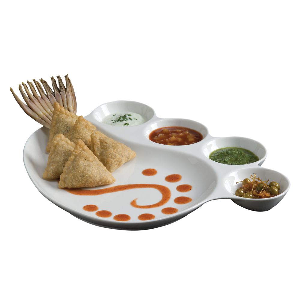 American Metalcraft 4 Compartment Sauce Plate; 1 Each - High Mart Wholesale