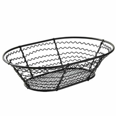 American Metalcraft Basket; Mesh Bottom; Wavy-Sided; Oval 9" L X 6" W X 2-1/2" H; 12 Count; 1 Per Case - High Mart Wholesale