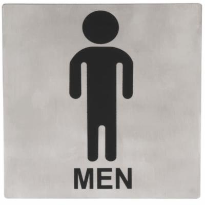 Tablecraft Sign Men Restroom Stainless Steel; 100 Each; 1 Per Case - High Mart Wholesale