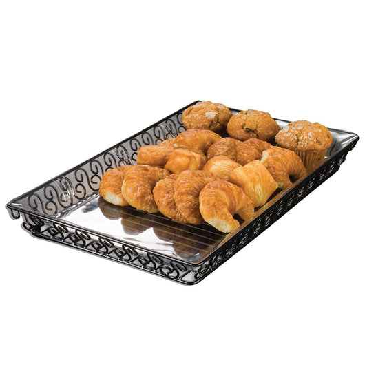 American Metalcraft Basket Black Scroll Rectangular; 1 Each; 1 Per Case - High Mart Wholesale