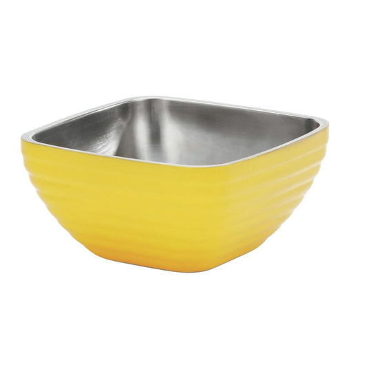 Vollrath Square Double Wall Bowl 3.2 Ounce Quart Nugget Yellow; 6 Each; 1 Per Case