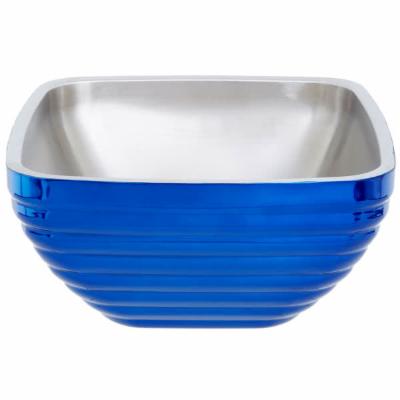 Vollrath Cobalt Blue Square Double Wall Bowl 5.5"X5.5"; 4 Each; 1 Per Case