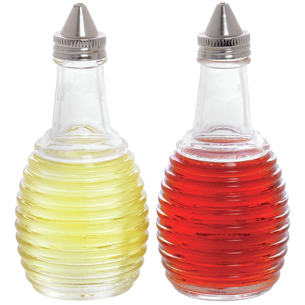 Tablecraft Dispenser Oil & Vinegar 6 Oz Stainless Steel Top; 12 Each; 1 Per Case - High Mart Wholesale