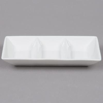American Metalcraft Three Compartment Porcelain Sauce Dish; 1 Each - High Mart Wholesale