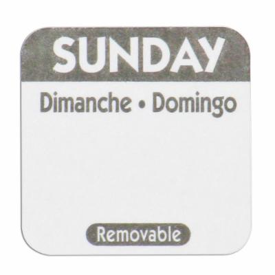 Ncco National Checking 1 Inch X 1 Inch Trilingual Black Sunday Removable Label; 1000 Each