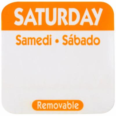 Ncco National Checking 1 Inch X 1 Inch Trilingual Orange Saturday Removable Label; 1000 Each