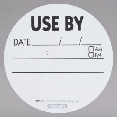 Ncco National Checking 3 Inch Circle Use By Removable Labels; 500 Each