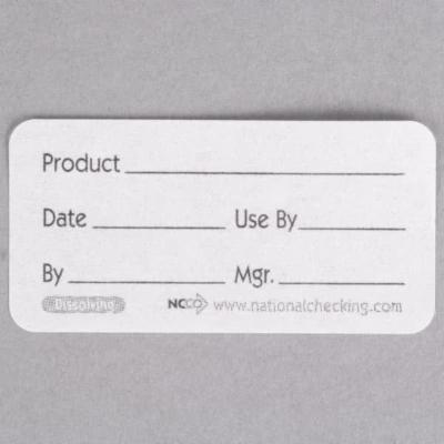 Ncco National Checking 1 X 2 Product Dissolvable Label 1- 500 Count; 500 Each