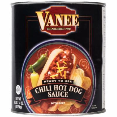 Vanee Chili Hot Dog Sauce With Meat; 110 Ounces; 6 Per Case - High Mart Wholesale