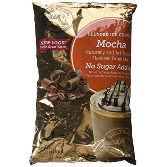 Big Train No Sugar Added Mocha Blended Ice Coffee Powdered Drink Mix; 3.5 Pounds; 5 Per Case - High Mart Wholesale