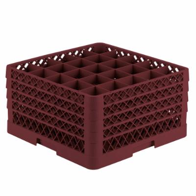 Vollrath 25 Compartment Rack Burgundy With 4 Extenders; 2 Each; 1 Per Case