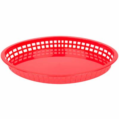 Tablecraft 12.75 Inch X 9.5 Inch X 1.5 Inch Red Oval Jumbo Platter Basket; 36 Each; 1 Per Case - High Mart Wholesale