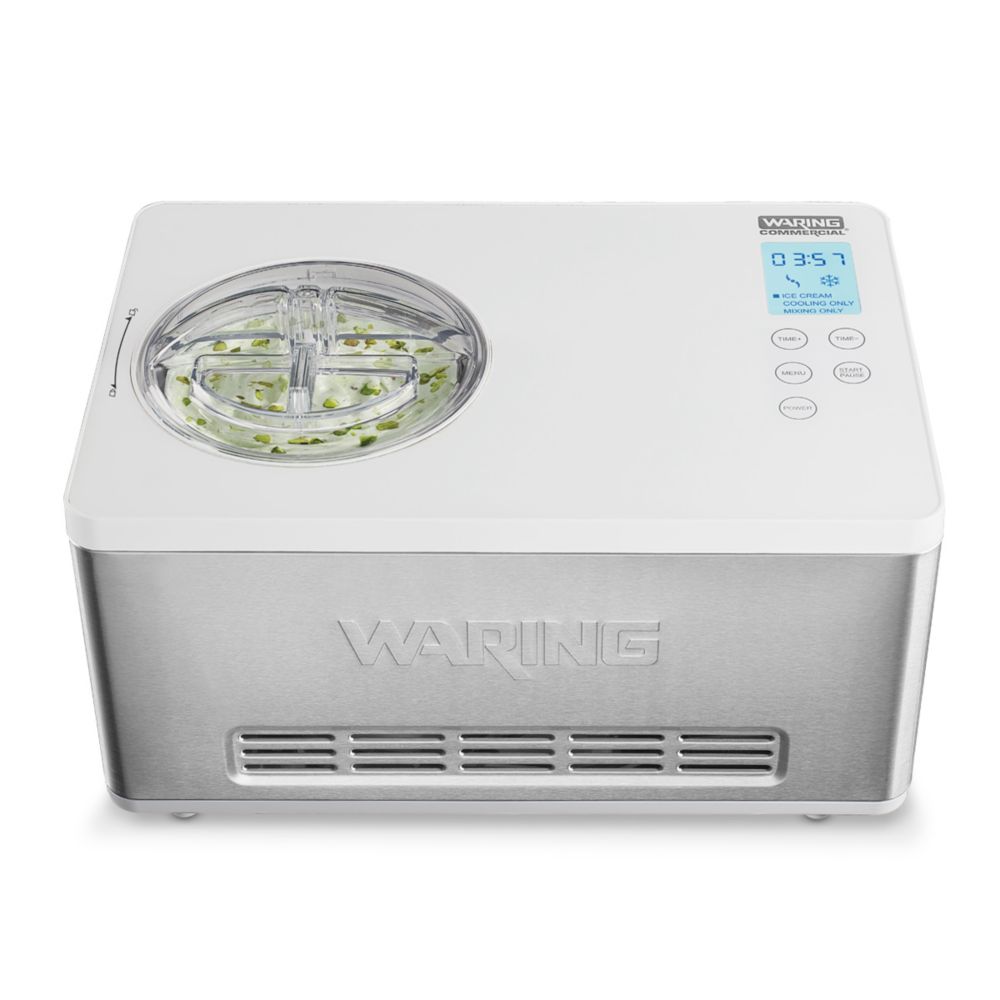 Waring Ice Cream Maker 2 Quart Compressor 120 Volt; 1 Each; 1 Per Case