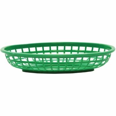 Tablecraft 9.375 Inch X 6 Inch X 1.375 Inch Classic Oval Green Basket; 36 Each; 1 Per Case - High Mart Wholesale