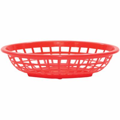 Tablecraft 7.75 Inch X 5.5 Inch Oval Red Basket; 36 Each; 1 Per Case - High Mart Wholesale