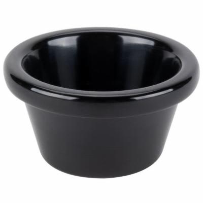 Tablecraft 3 Ounce Black Melamine Ramekin; 12 Each; 1 Per Case - High Mart Wholesale