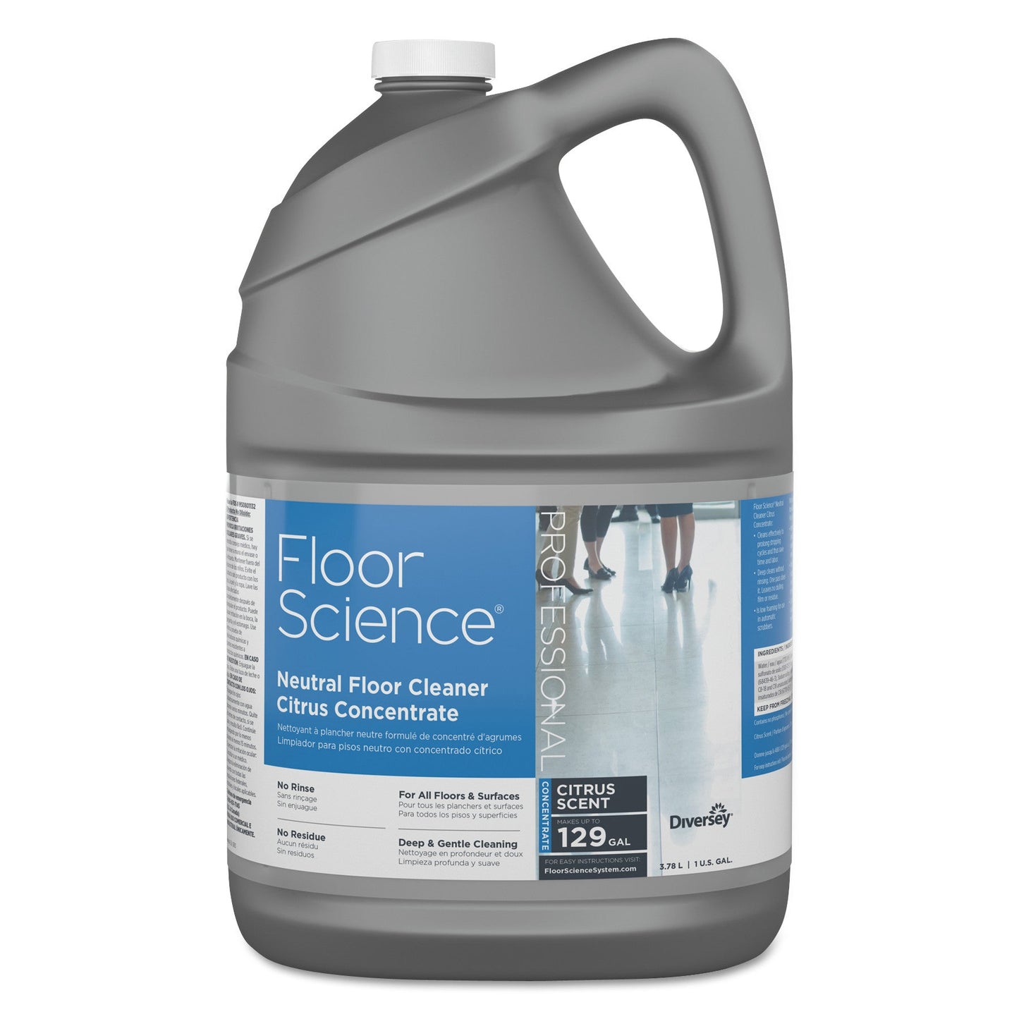 Floor Science Natural Floor Cleaner Citrus Concentrate; 1 Gallon; 4 Per Case - High Mart Wholesale