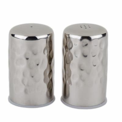 American Metalcraft Salt & Pepper Shakers Stainless Steel Hammered 2.5"; 1 Each - High Mart Wholesale