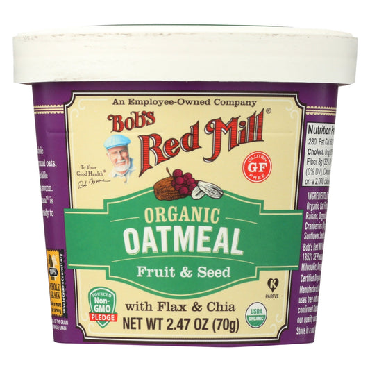 Bob's Red Mill Natural Foods Inc Organic Fruit & Seed Oatmeal Cup; 2.47 Ounces; 12 Per Case