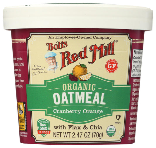 Bob's Red Mill Natural Foods Inc Organic Gluten Free Orange Cranberry Oatmeal Cup; 2.47 Ounces; 12 Per Case