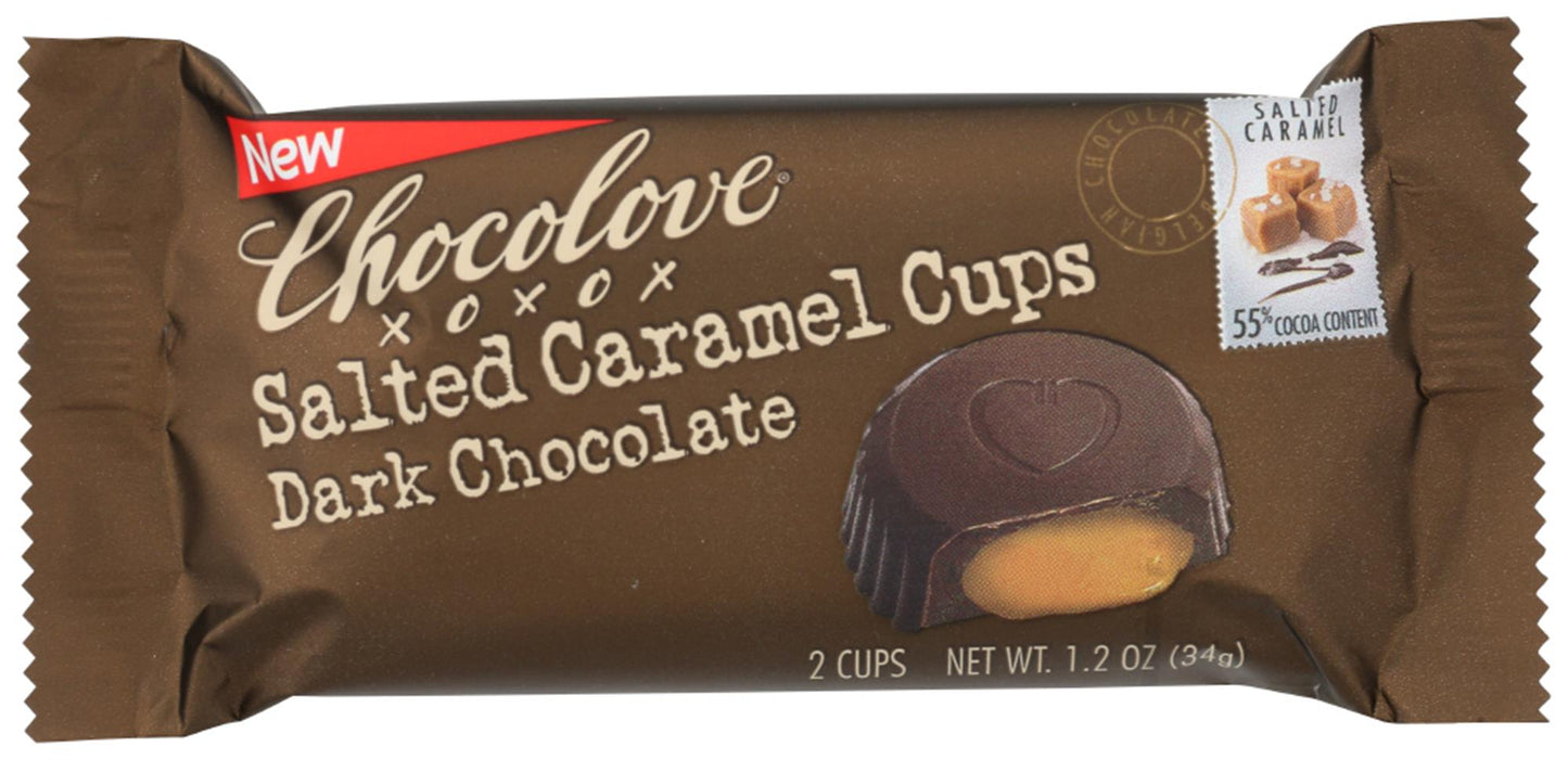 Chocolove Salted Caramel Cups Dark Chocolate; 1.2 Ounce; 10 Per Box; 12 Per Case - High Mart Wholesale