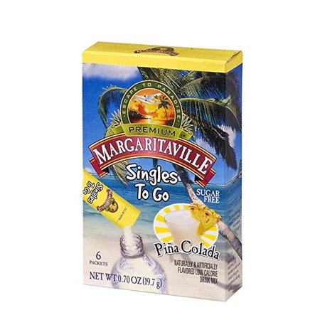 Margaritaville Low Calorie Pina Colada Cocktail Mixer Drink Singles To Go; 6 Count; 12 Per Case - High Mart Wholesale