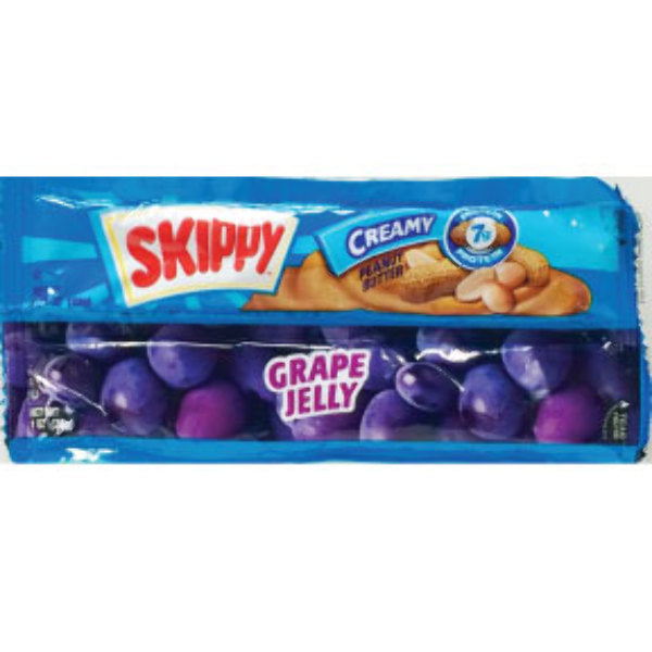 Skippy Peanut Butter & Grape Jelly Foil Pouch Merchandiser; 2.12 Ounces; 18 Per Box; 8 Per Case - High Mart Wholesale